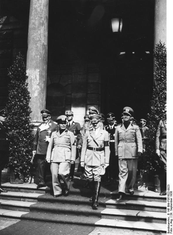 Benito Mussolini, Adolf Hitler, Hermann Göring, Heinrich Himmler and Galeazzo Ciano Munich Conference
